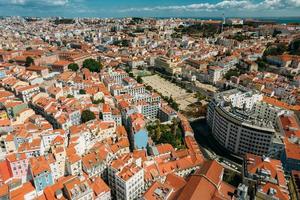 antenne dar visie van martim moniz buurt in centraal Lissabon, Portugal foto