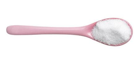 erythritol suiker plaatsvervanger in roze keramisch lepel foto