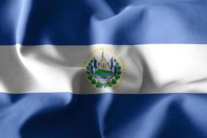 3d realistisch golvend zijde vlag van el Salvador foto