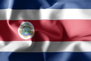 3d realistisch golvend zijde vlag van costa rica foto