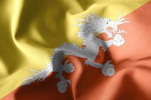 3d renderen golvend zijde vlag van Bhutan foto