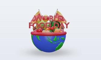 3d wereld voedsel dag Montenegro renderen voorkant visie foto