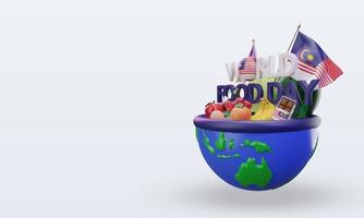 3d wereld voedsel dag Maleisië renderen Rechtsaf visie foto
