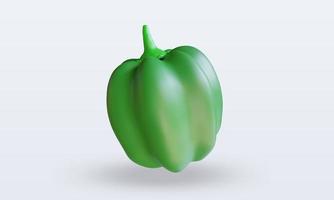 3d groente groen paprika renderen voorkant visie foto