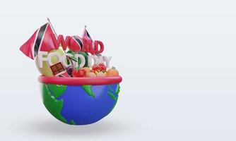 3d wereld voedsel dag Trinidad en Tobago renderen links visie foto