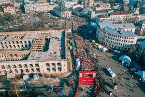 nova poshta kyiv voor de helft marathons. antenne visie. foto