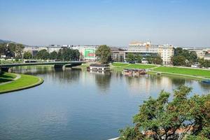 visie van wawel kasteel Oppervlakte in Krakau foto