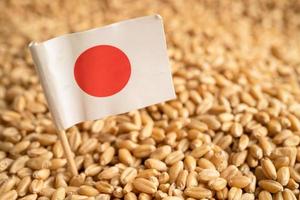 granen tarwe met Japan vlag, handel exporteren en economie concept. foto