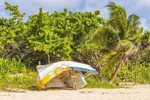 boten jachten schip steiger strand in playa del carmen Mexico. foto