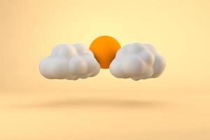 twee wolken en zon een 3d cloudscape concept van weer foto