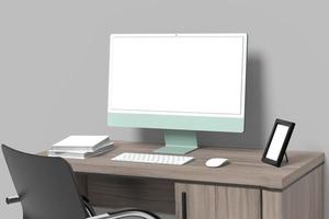 bureaublad scherm blanco mockup foto