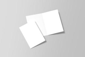 a5 tweevoudig brochure blanco mockup foto