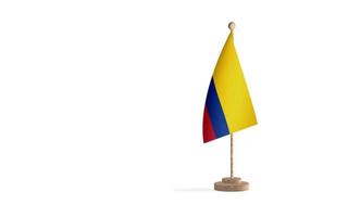 Colombia vlaggenmast met wit ruimte achtergrond beeld foto