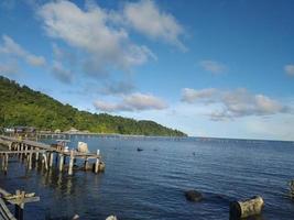 een dorp in de buurt kust- in Papoea, Indonesië foto