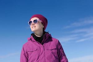 winter vrouw ski foto