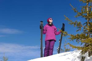 winter vrouw ski foto