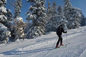winter mensen pret en ski foto