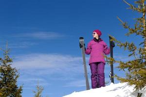 winter vrouw ski foto