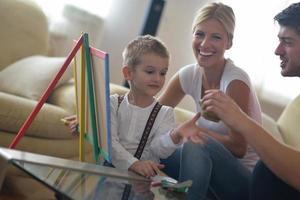 familie tekening Aan school- bord Bij huis foto