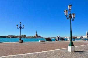 Venetië stad panorama van groot water visie. Italië foto