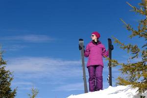 winter vrouw ski foto