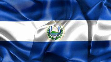 3D-illustratie van een vlag van El Salvador - realistische wapperende stoffen vlag foto