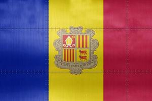 3d vlag van Andorra Aan metaal foto