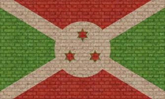 3d vlag van Burundi Aan steen muur foto