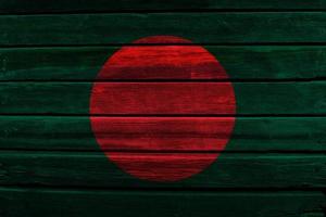 3d vlag van Bangladesh Aan hout foto