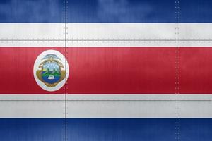 3d vlag van costa rica Aan metaal foto