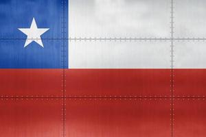 3d vlag van Chili Aan metaal foto