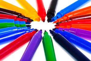 tips van veelkleurig voelde pennen foto
