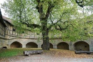 rottend, duitsland, 2014. oud binnenplaats in Rothenburg foto