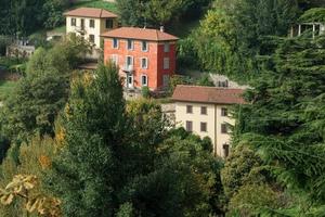 bergamo, Lombardije, Italië, 2014. visie van de hoogste punt in Bergamo foto