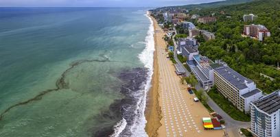 paradijs strand van een antenne dar perspectief, gouden zand, bulgarije foto