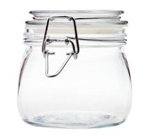 Gesloten swingtop baal glas pot geïsoleerd Aan wit foto