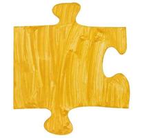een geschilderd geel stuk van decoupeerzaag puzzel foto
