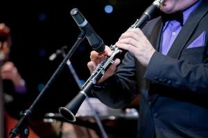 musicus Toneelstukken Aan klarinet foto