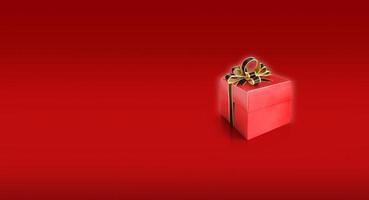 geschenk doos vakantie verjaardag nieuw jaar Valentijn tekst ruimte Aan rood achtergrond foto