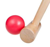 croquet houten bal en hamer foto