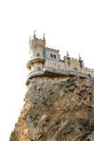 zwaluw nest kasteel Aan rots in Krim geïsoleerd foto