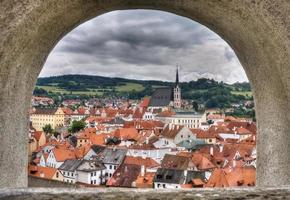 Tsjechisch krumlov van venster foto