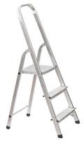 kort vouwen ladder geïsoleerd Aan wit foto