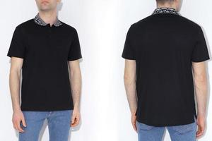 Mannen twee kant t-shirts model. ontwerp sjabloon.mockup foto