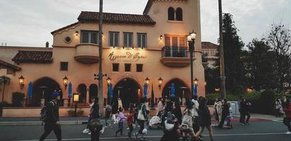 osaka, Japan Aan april 9, 2019. azzurra Bij de capri pizza restaurant facade Bij universeel studio's, osaka, Japan. foto