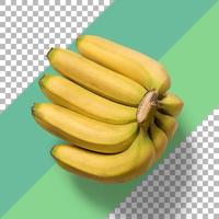 vers geel van tros bananen geïsoleerd foto