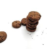 verzameling van chocola spaander koekjes geïsoleerd Aan wit achtergrond. voor achtergronden, dekt, banners en meer. foto