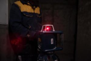 laserapparatuur op een bouwplaats foto