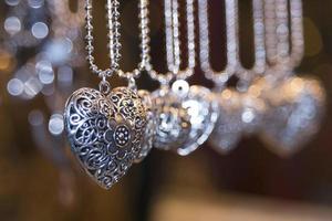 valentijn zilveren hart liefde necklage foto