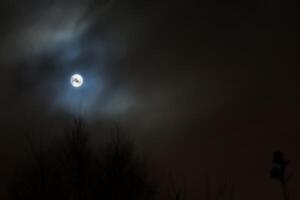 donker nacht en maan foto